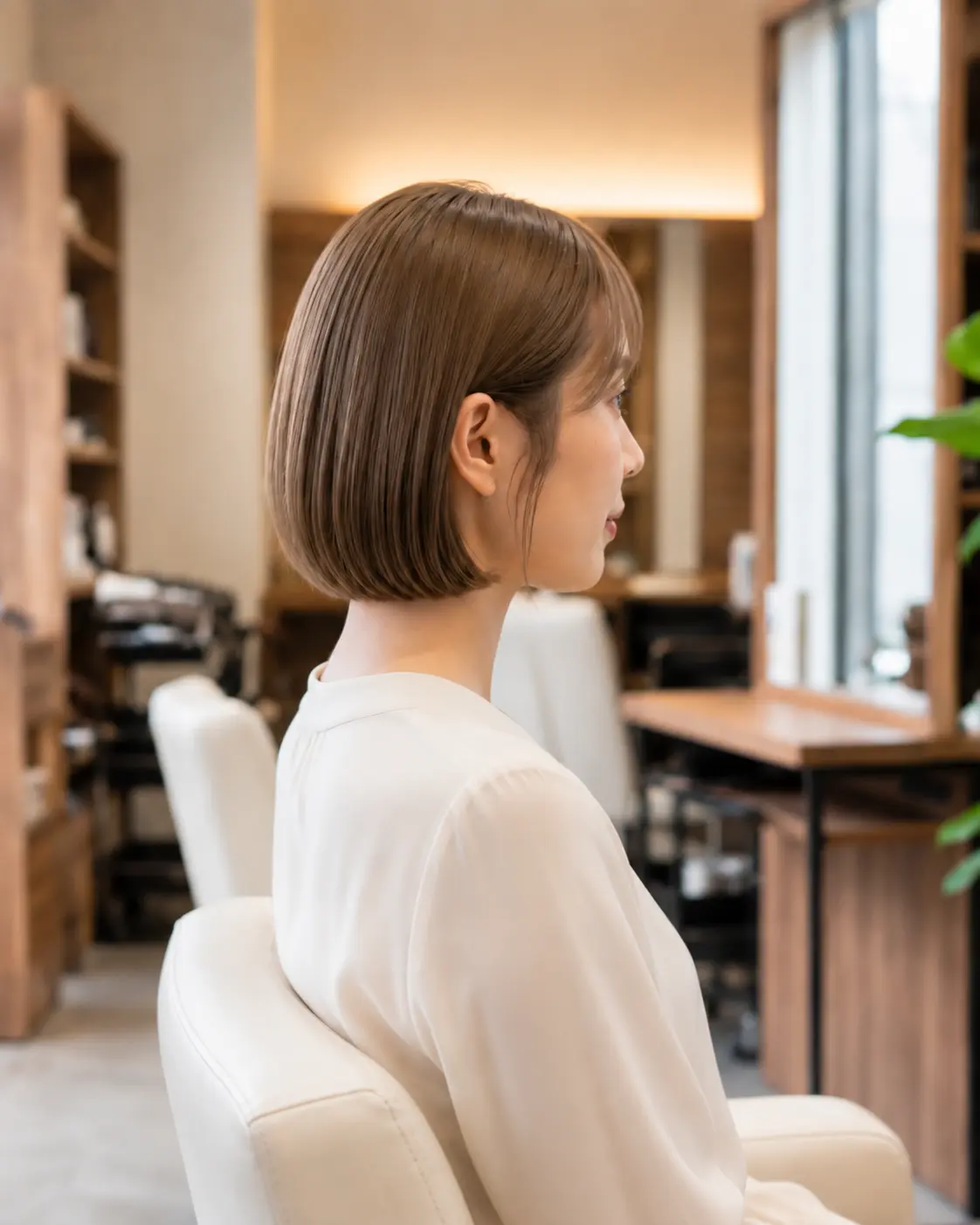 女性ボブカット写真
