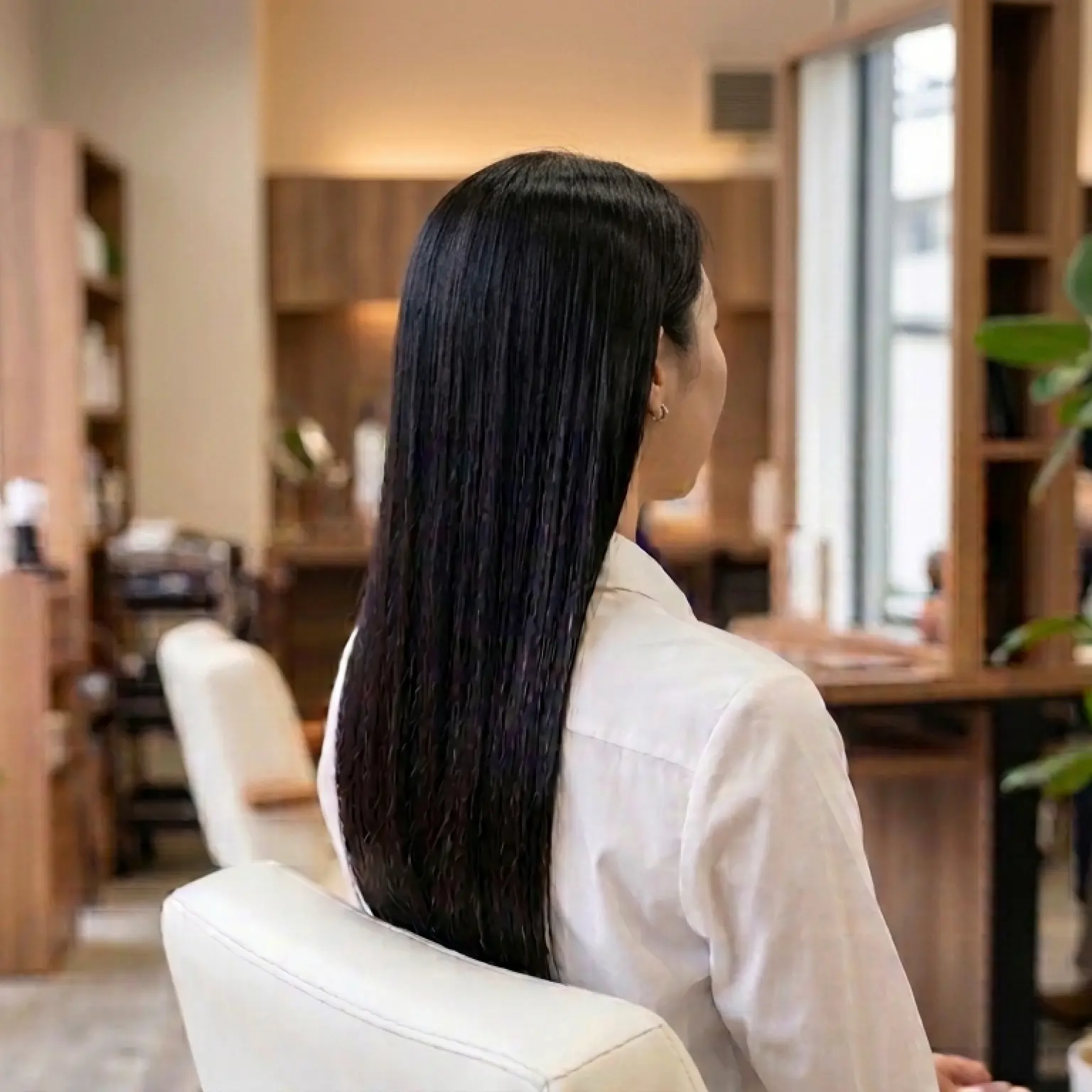 女性ストレートロングヘア写真